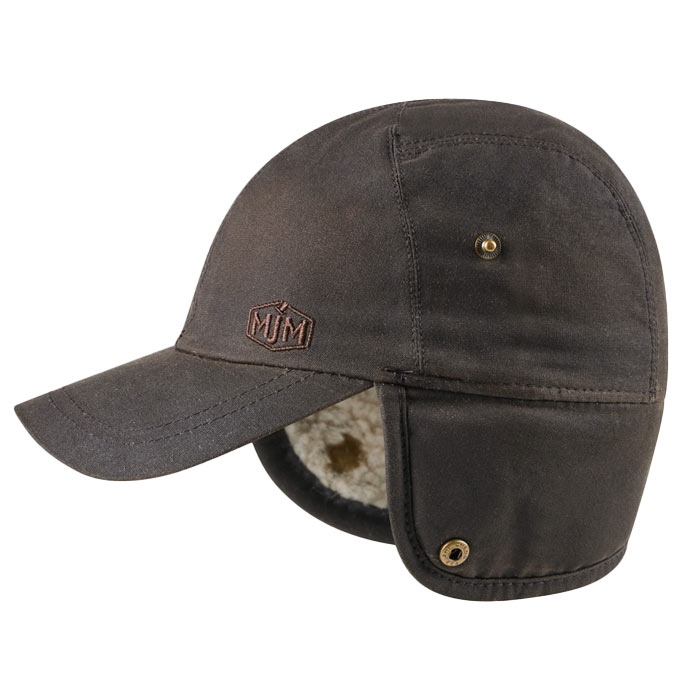 MJM Zwolle EL 10165 Wax m/øreklap, dark brown-L - Vinterhue, vinterkasket