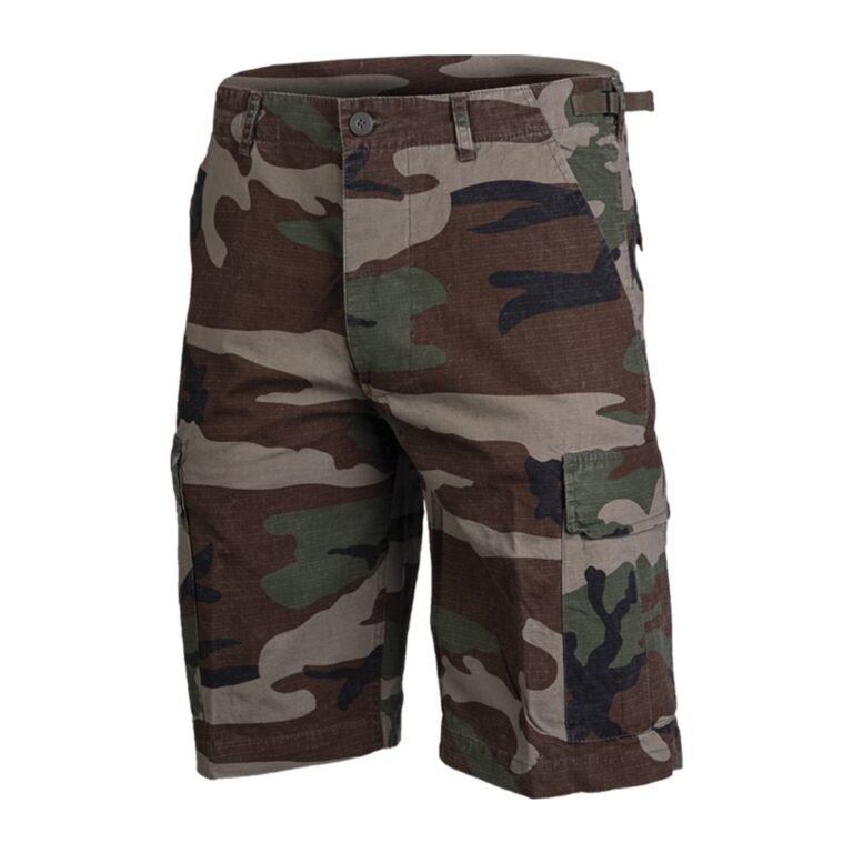 Mil-Tec Ripstop Bermuda Woodland Prewash Bermuda shorts woodland camo - S