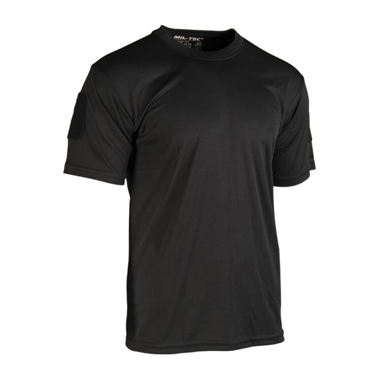 Mil-Tec Tactical T-Shirt Quickdry Black Sort løbe t-shirt - XXXL