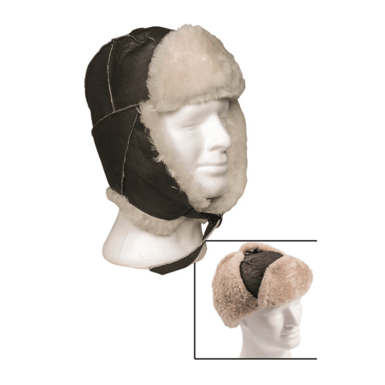 Mil-Tec - US AF Brown Leather B3 Fur Hat Pelshue