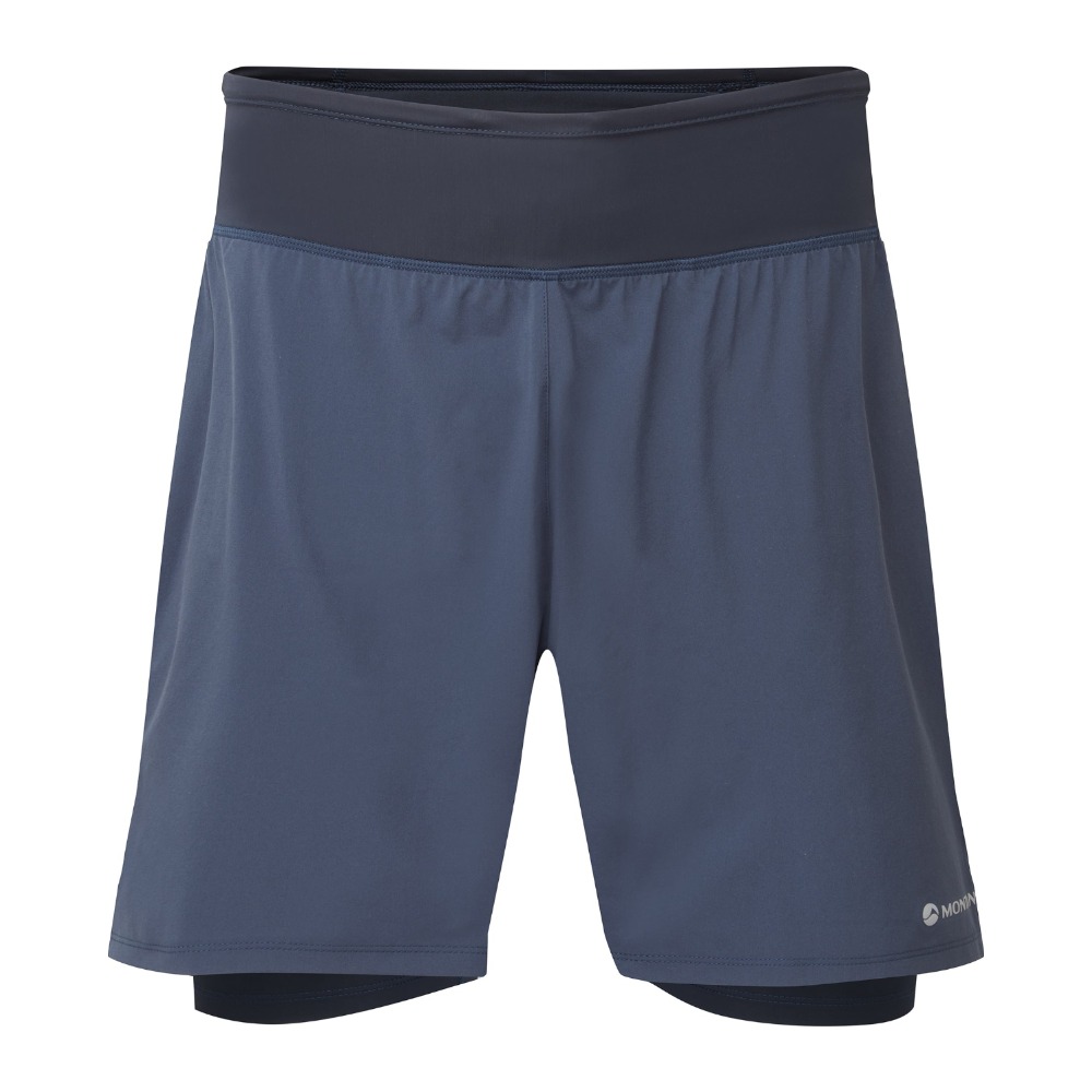Montane Slipstream Twin Skin Shorts Løbeshorts til herre - S - Eclipse Blue