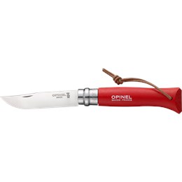 Opinel No 8 Stainless Steel Beech Wood Foldekniv Rød Foldeknive