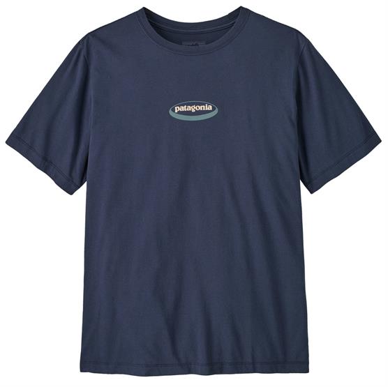 Patagonia Mens '95 Oval Logo T-Shirt, New Navy / Kaleido