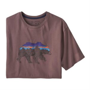 Patagonia Mens Back For Good Organic T-Shirt, Dusky Brown / Bear