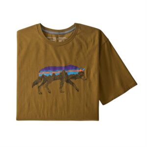 Patagonia Mens Back For Good Organic T-Shirt, Mulch Brown / Wolf