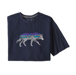 Patagonia Mens Back For Good Organic T-Shirt, New Navy / Wolf