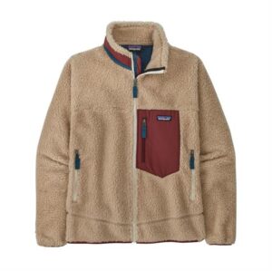 Patagonia Mens Classic Retro-X Jacket, Dark Natural / Sequioa Red