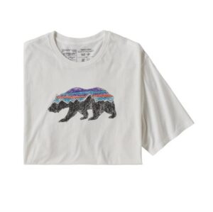 Patagonia Mens Fitz Roy Bear Organic T-Shirt, White