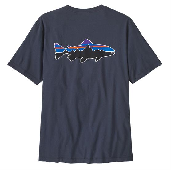 Patagonia Mens Fitz Roy Trout T-Shirt, Smolder Blue
