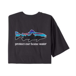 Patagonia Mens Home Water Trout Organic T-Shirt, Ink Black