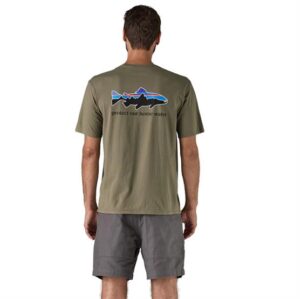 Patagonia Mens Home Water Trout Organic T-Shirt, River Rock Green