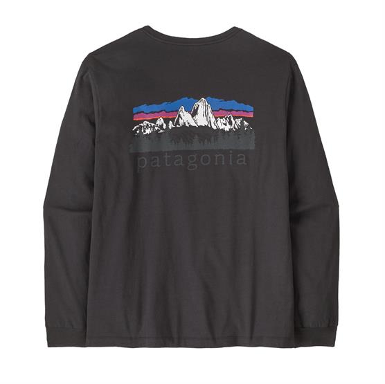 Patagonia Mens L/S Fitz Roy Foothills T-Shirt, Ink Black