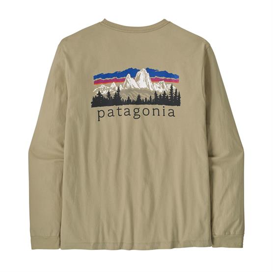 Patagonia Mens L/S Fitz Roy Foothills T-Shirt, Weathered Stone