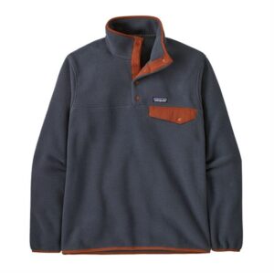 Patagonia Mens LW Synch Snap-T P/O, Smolder Blue / Burnished Red