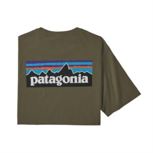 Patagonia Mens P-6 Logo Organic T-Shirt, BasinGreen