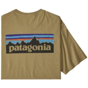 Patagonia Mens P-6 Logo Organic T-Shirt, Classic Tan
