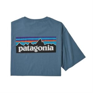 Patagonia Mens P-6 Logo Organic T-Shirt, Pigeon Blue
