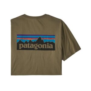 Patagonia Mens P-6 Logo Organic T-Shirt, Sage Khaki