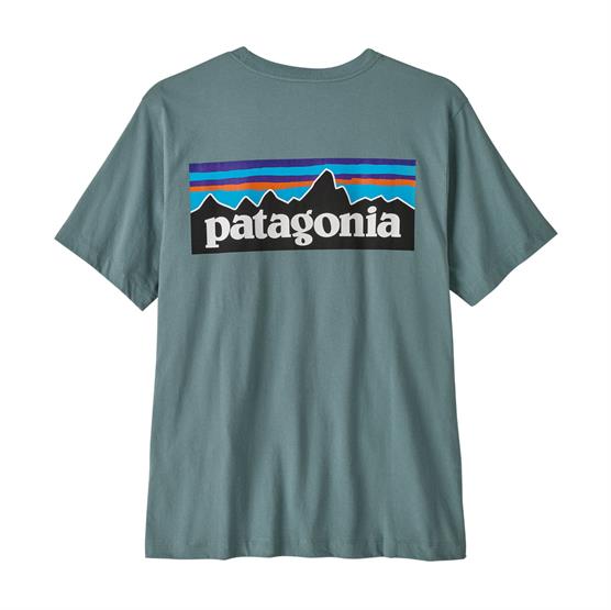 Patagonia Mens P-6 Logo T-Shirt, Blue Sage