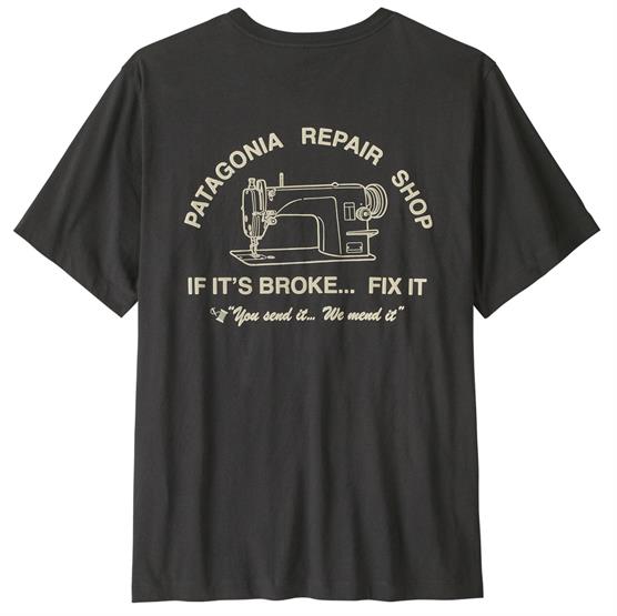 Patagonia Mens Repair Shop T-Shirt, Ink Black