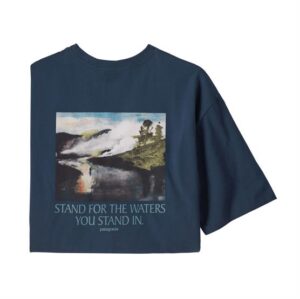 Patagonia Mens Stand for the Waters Organic T-Shirt, Tidepool Blue