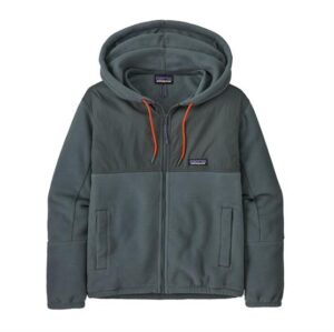 Patagonia Womens Microdini Hoody, Nouveau Green / Orange