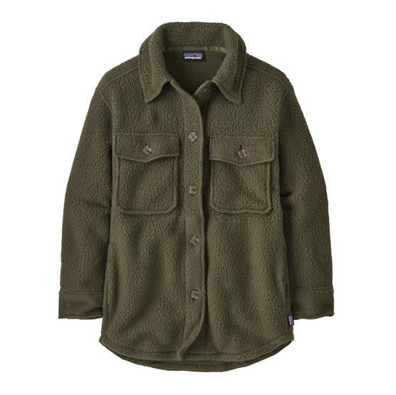 Patagonia Womens Retro Pile Shacket, Pine Needle Green