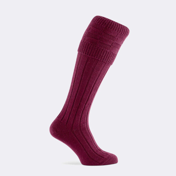 Pennine Portland jagtstrømper, uld, vinrød burgundy - S (36-39)