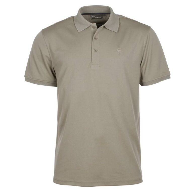 PineBrun Ramsey Coolmax pikétrøje, mid Khaki-S - T-Shirt, Polo-shirt