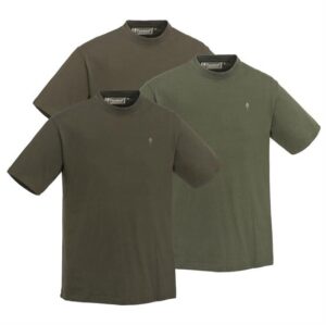 Pinewood 3-pack T-Shirt, Green / Brown / Khaki