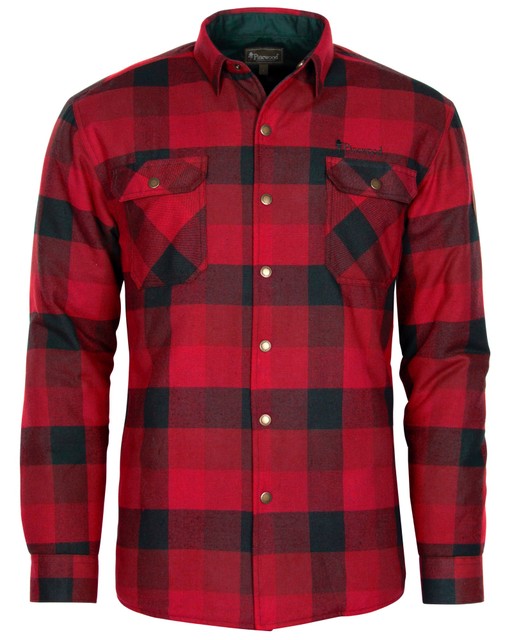 Pinewood Canada Uld 2.0 Foret Skjorte Rød/Sort XXXXL