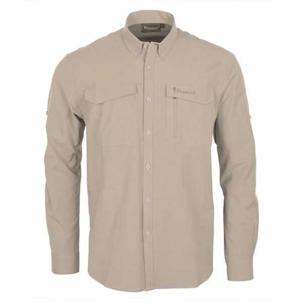 Pinewood Everyday Travel langærmet skjorte-sand-2XL - Skjorter
