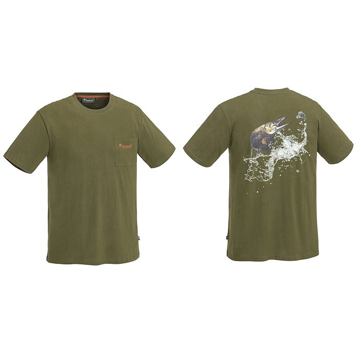 Pinewood Fishing T-Shirt "gedde", olive-2XL