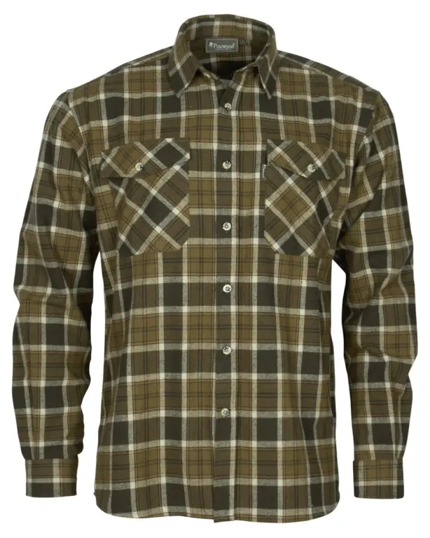 Pinewood Härjedalen Flannel Skjorte M Olive / Khaki XL