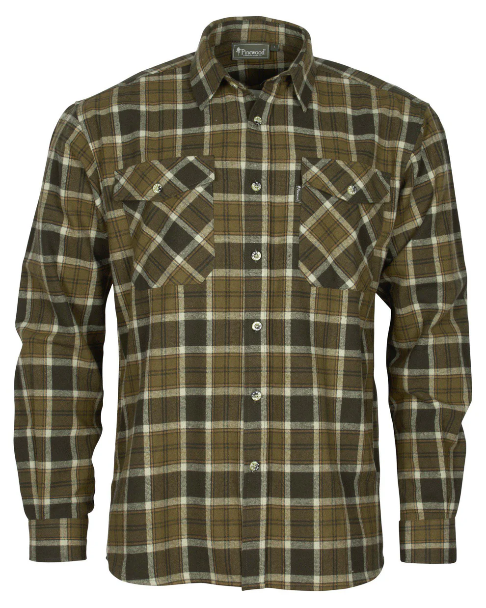 Pinewood Härjedalen Flannel Skjorte M Olive / Khaki XL