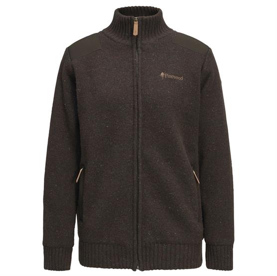 Pinewood Hurricane Full Zip Sweater Womens, D.Brown Mel