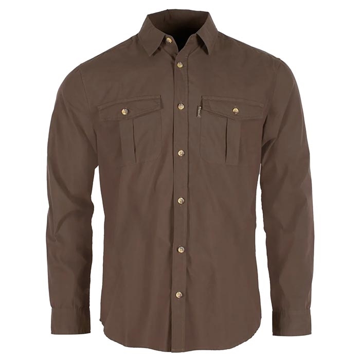 Pinewood InsectSafe Poplin LS Shirt Herre / Mænd-dark olive-2XL - Skjorter