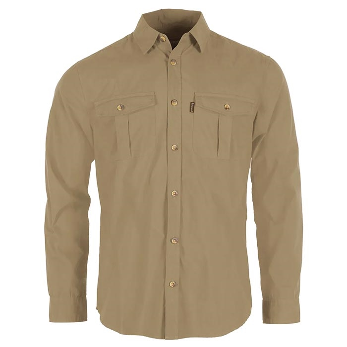 Pinewood InsectSafe Poplin LS Shirt Herre / Mænd-sandstone-2XL - Skjorter