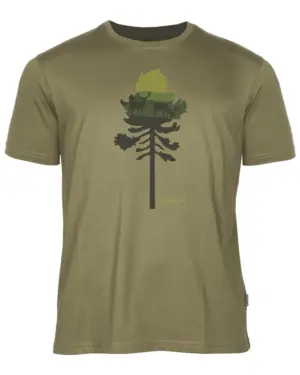 Pinewood Recycled T-Shirt M Olive Mel Pine Tree M