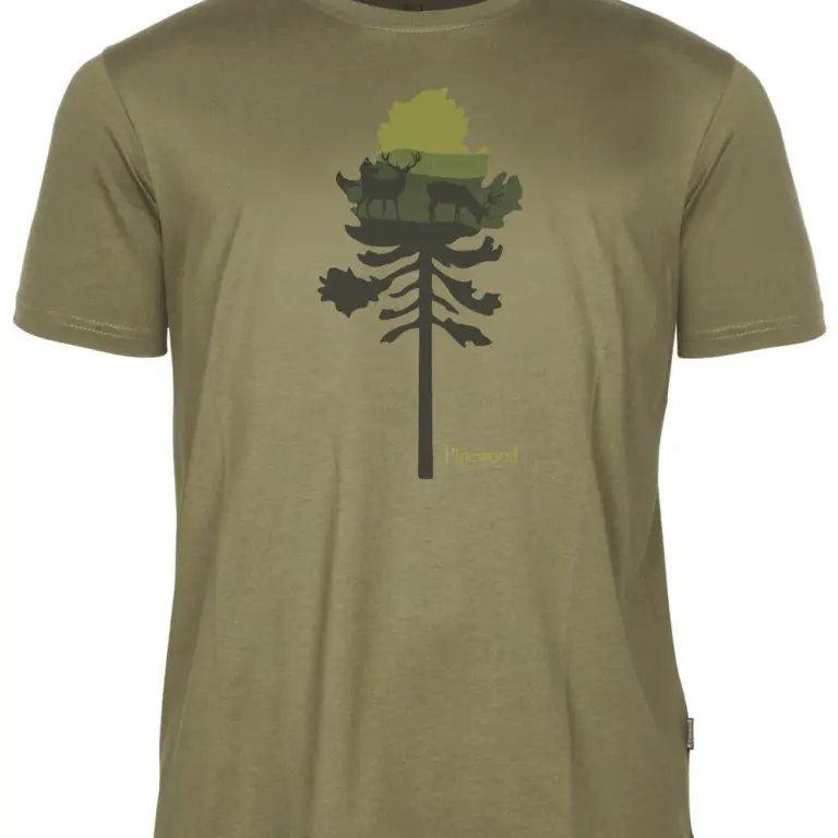 Pinewood Recycled T-Shirt M Olive Mel Pine Tree XL