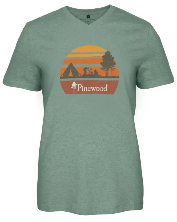 Pinewood Recycled T-Shirt W Aqua Green Mel Campsite XXL
