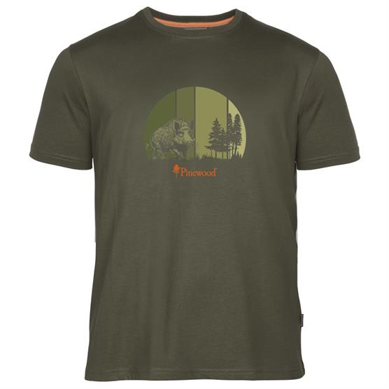 Pinewood Wild Boar T-Shirt Mens, Olive