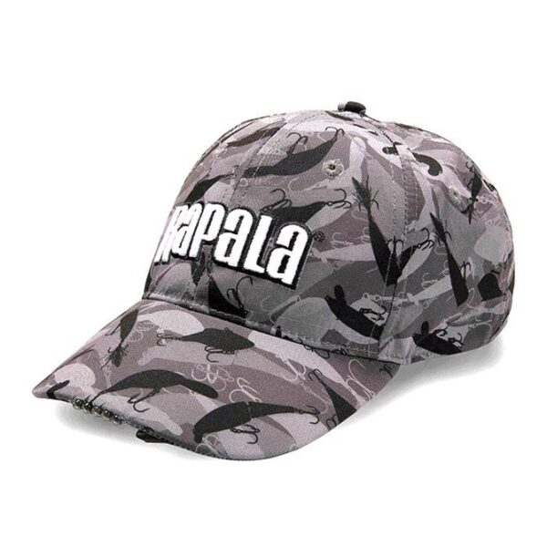 Rapala Cap 5 LED lys, grå camo - Baseball cap, kasket