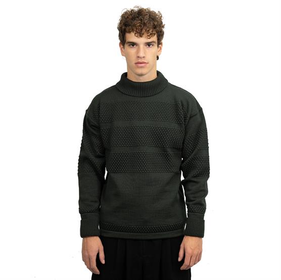 S. N. S. Herning Mens Fisherman Sweater, Dark Forest Green