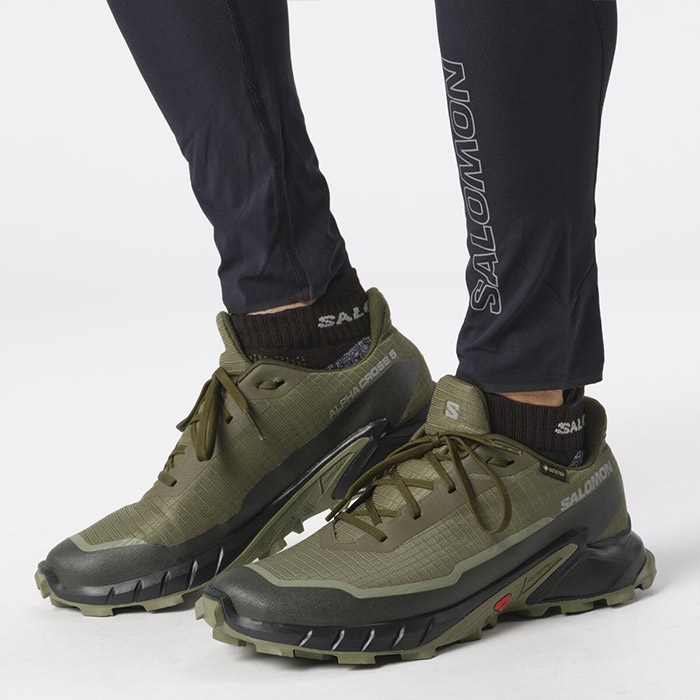 Salomon Alphacross 5 GTX Herre / Mænd, olive night/d.lichen-42 2/3 / UK 8,5 - Vandresko
