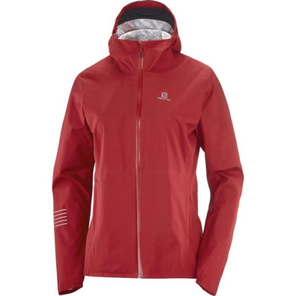 Salomon Bonatti WP damejakke 10.000mm, Rød-L - Regntøj, poncho