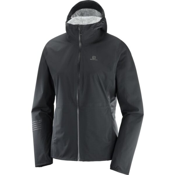 Salomon Lightning WP Jacket Kvinder / Damer 10.000mm, Sort-S - Regntøj, poncho