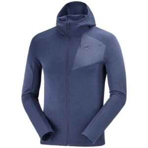 Salomon Outline Full Zip Hoodie Mens, Indigo Mood