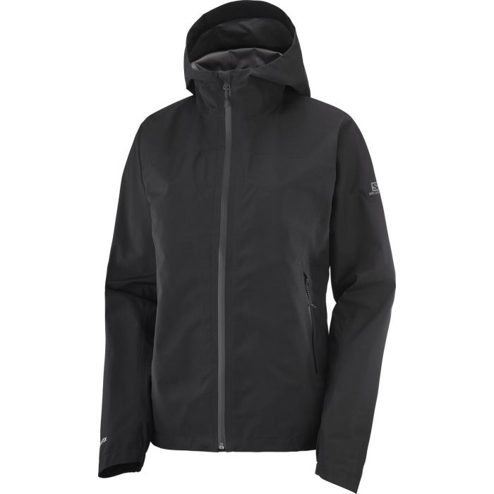 Salomon Outline GTX WP Kvinder / Damer jacket, black-XL - Regntøj, poncho