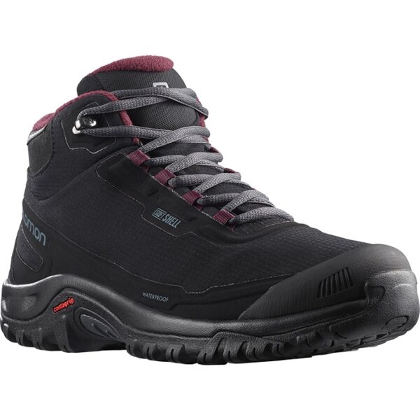 Salomon Shelter CS Waterproof Kvinder / Damer Vinterstøvle, Sort/ebony/Rød tasting-37 1/3 / UK 4,5 - Vintersko, vinterstøvler